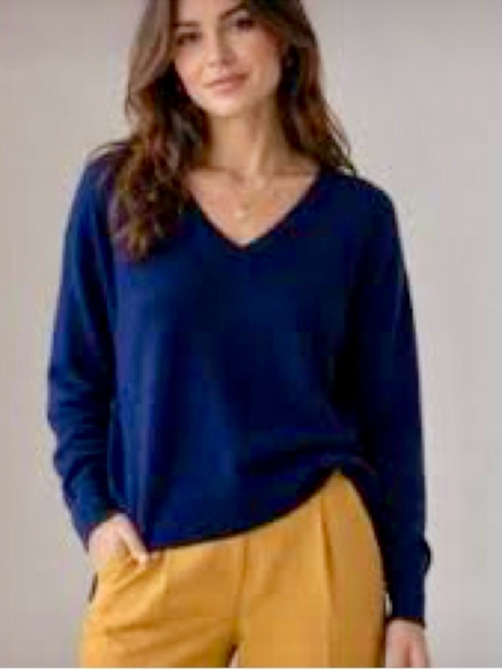 Cabi Serene Cuddle Tee Pullover Style 4438 Blue Navy Heather Size Medium